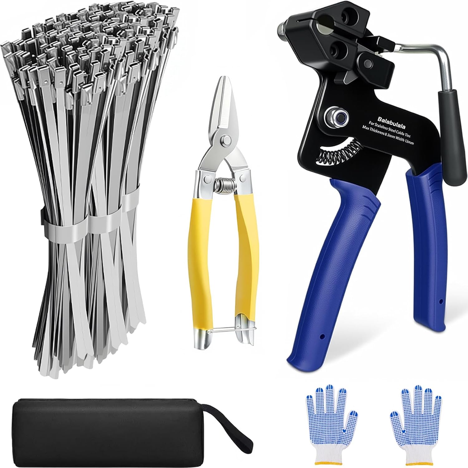 2025 Upgraded Stainless Steel Cable Tie Gun with 200pcs Ties