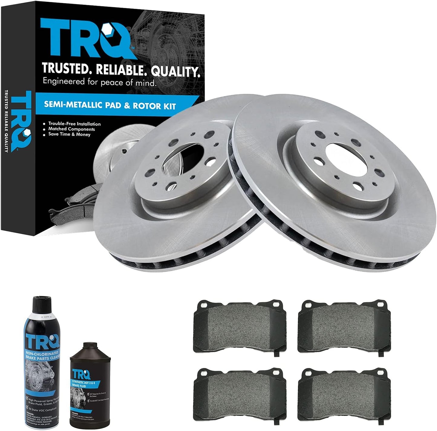 TRQ Front Brake Pad & Rotor Kit for 2004-2007 Volvo S60 V70