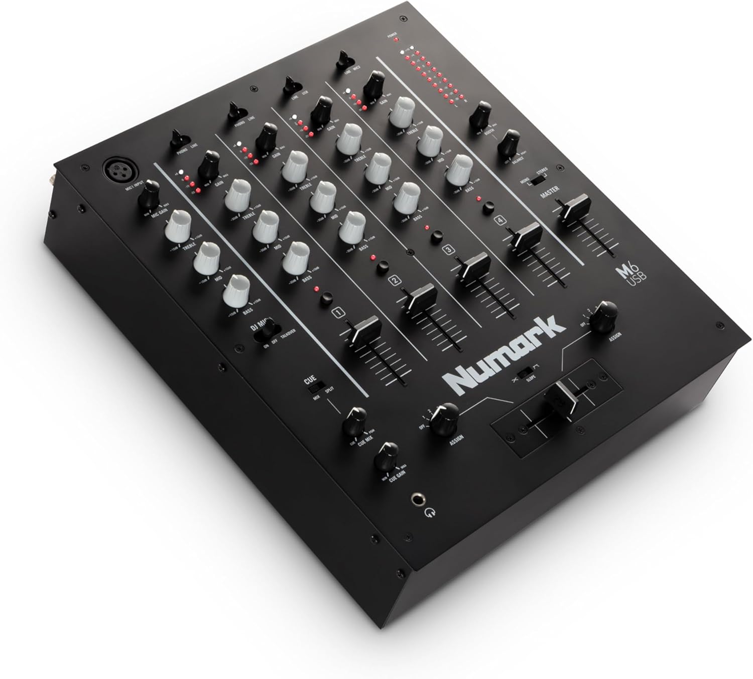 Numark M6 USB 4-Channel DJ Mixer with Built-In Audio Interface