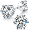 Moissanite Stud Earrings 2.4ct Pair - Sparkling Everyday Classic
