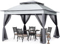 Patio Gazebo Pop Up Canopy with Mesh Walls - Easy Setup, 11x11