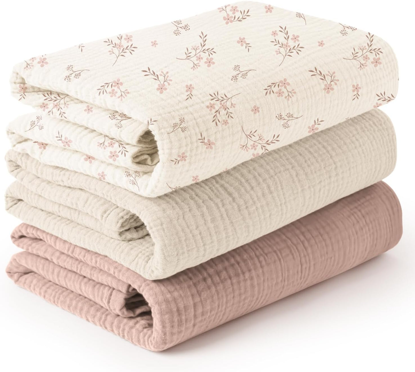 Konssy Muslin Swaddle Blankets - Soft, Breathable, Large Size