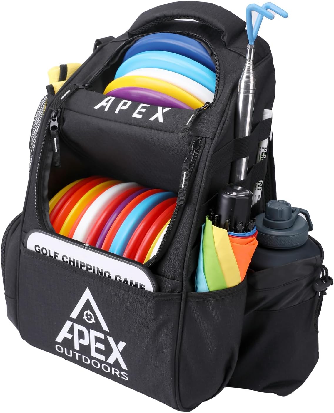 Apex Outdoors Disc Golf Backpack - 21+ Discs, Durable & Lightweight