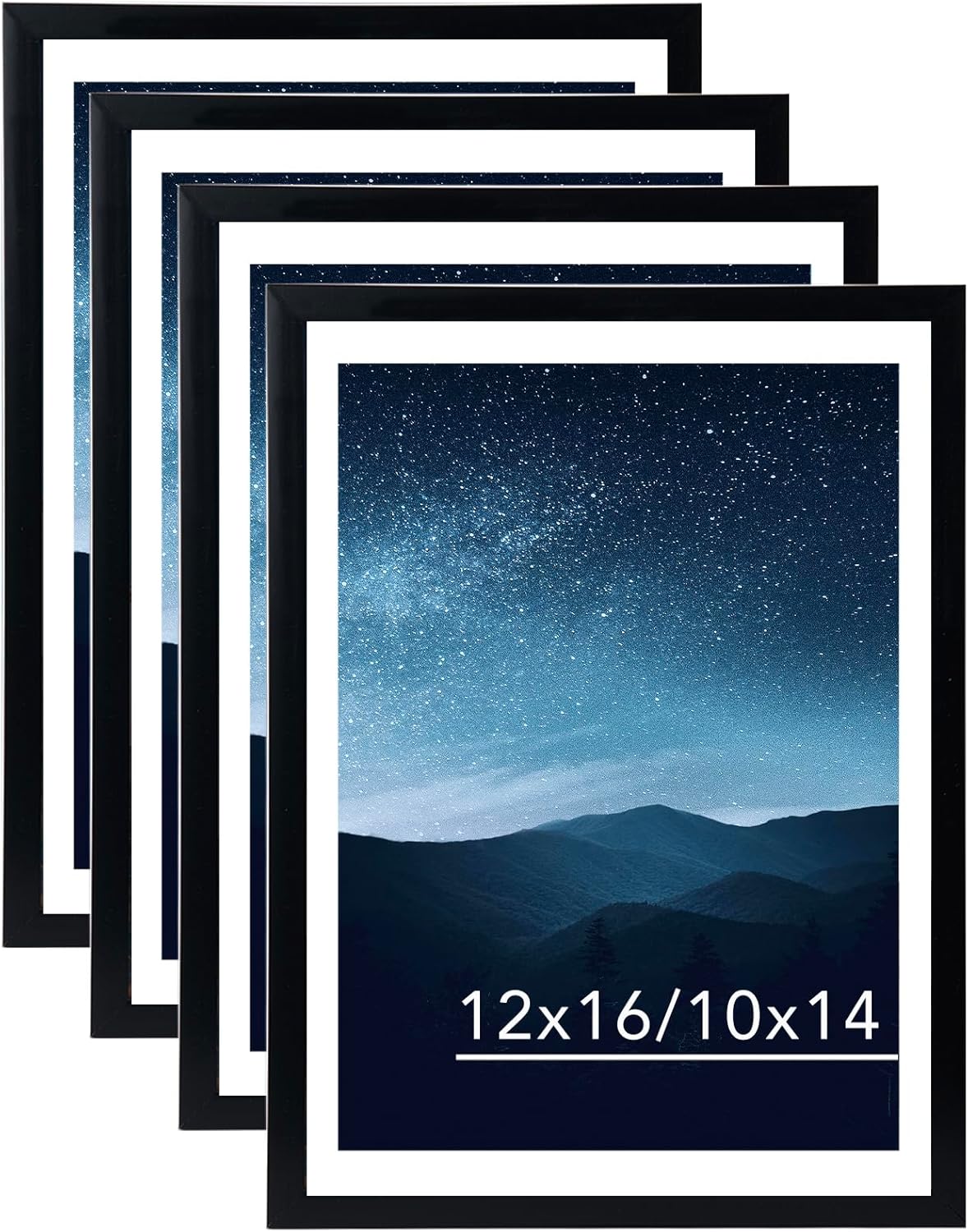 12x16 Picture Frame Set of 4 Black for Diamond Art Display