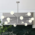 33 in Modern Sputnik Chandelier 12-Light Brushed Nickel - Adjustable