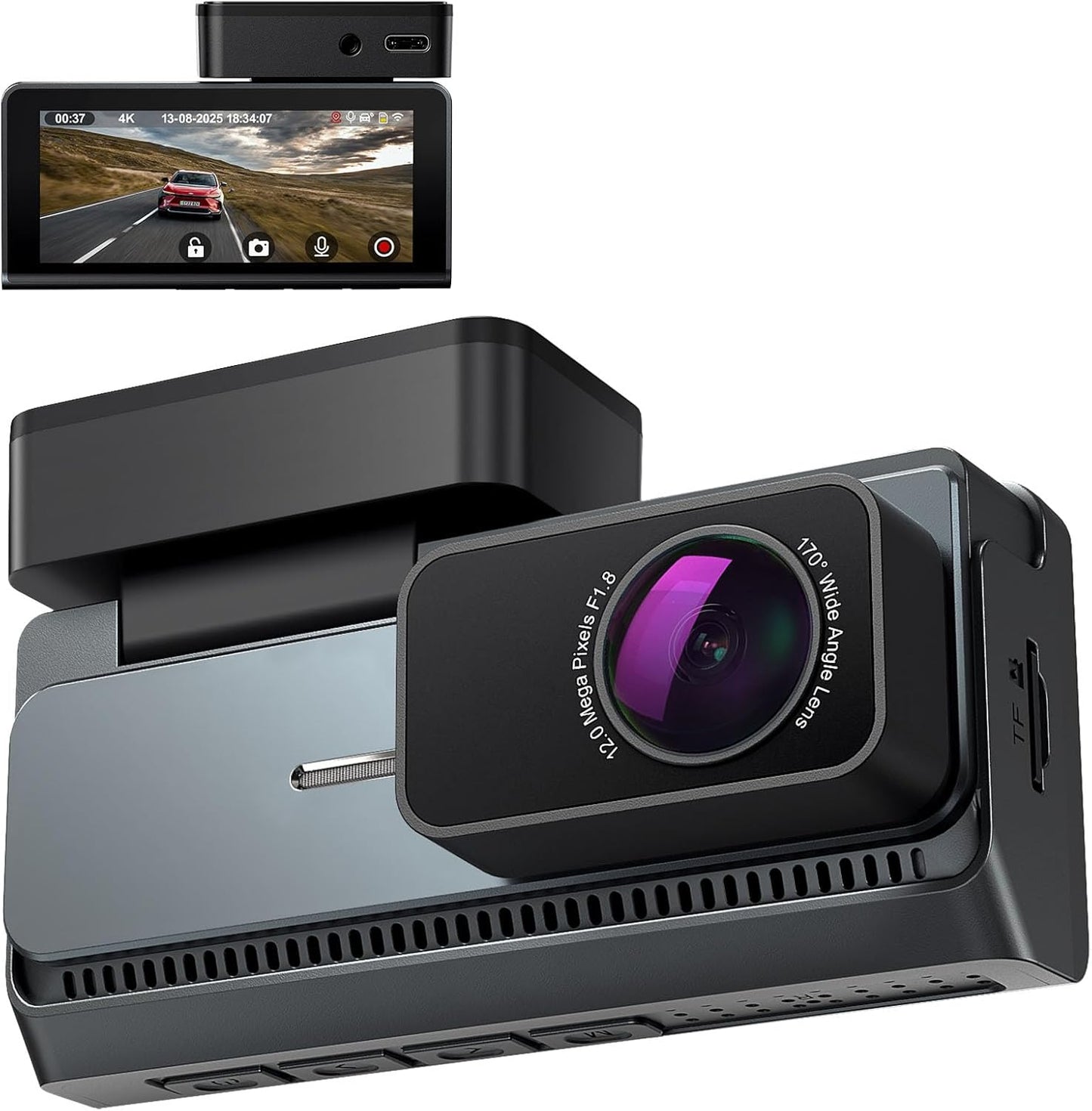 Dash Cam with 3.39 IPS Screen and 32GB Card for Cars