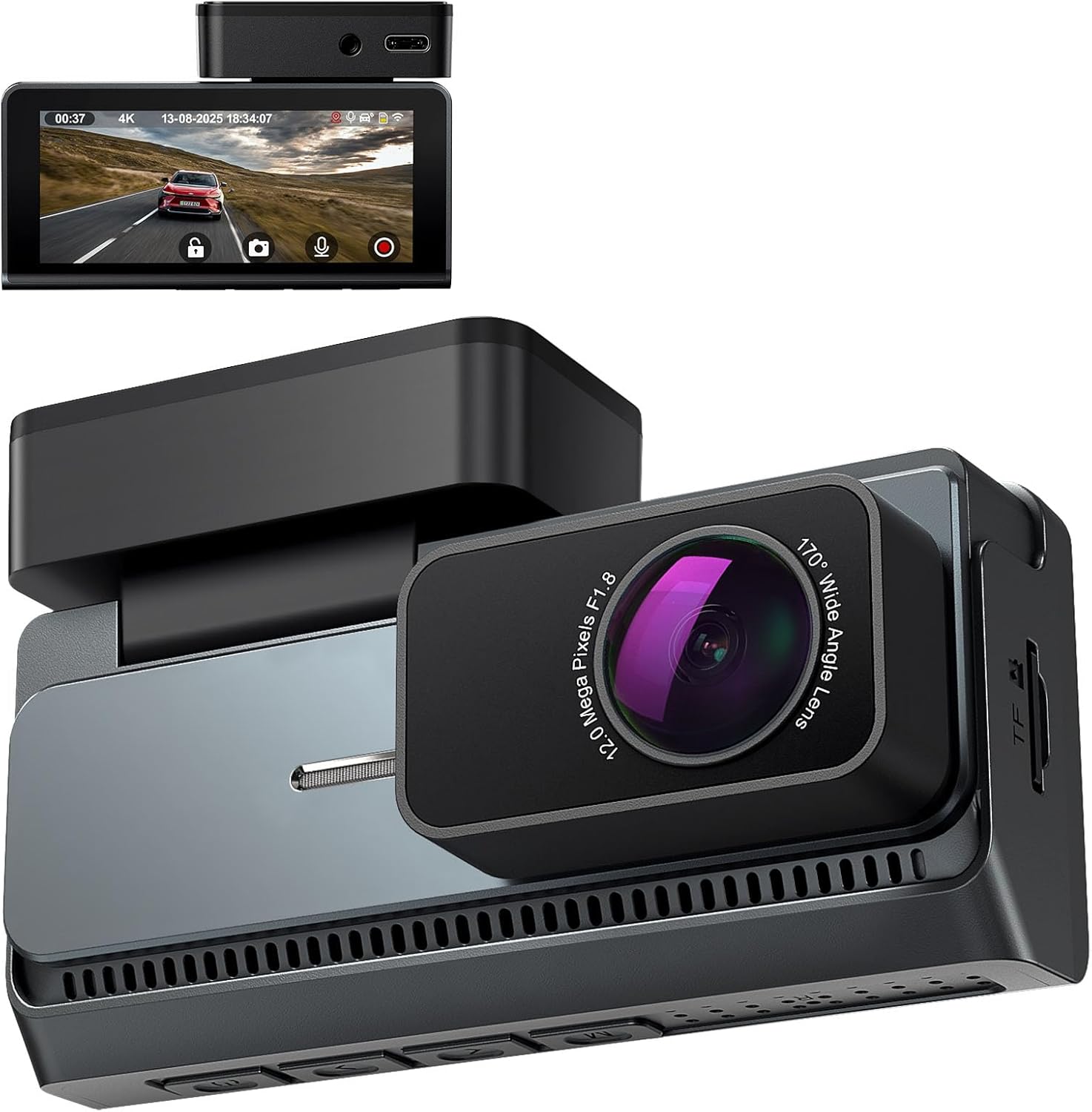 Dash Cam with 3.39 IPS Screen and 32GB Card for Cars