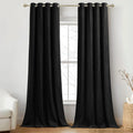 Black Velvet Curtains 84 in 2 Panels - Plush Blackout Drapes