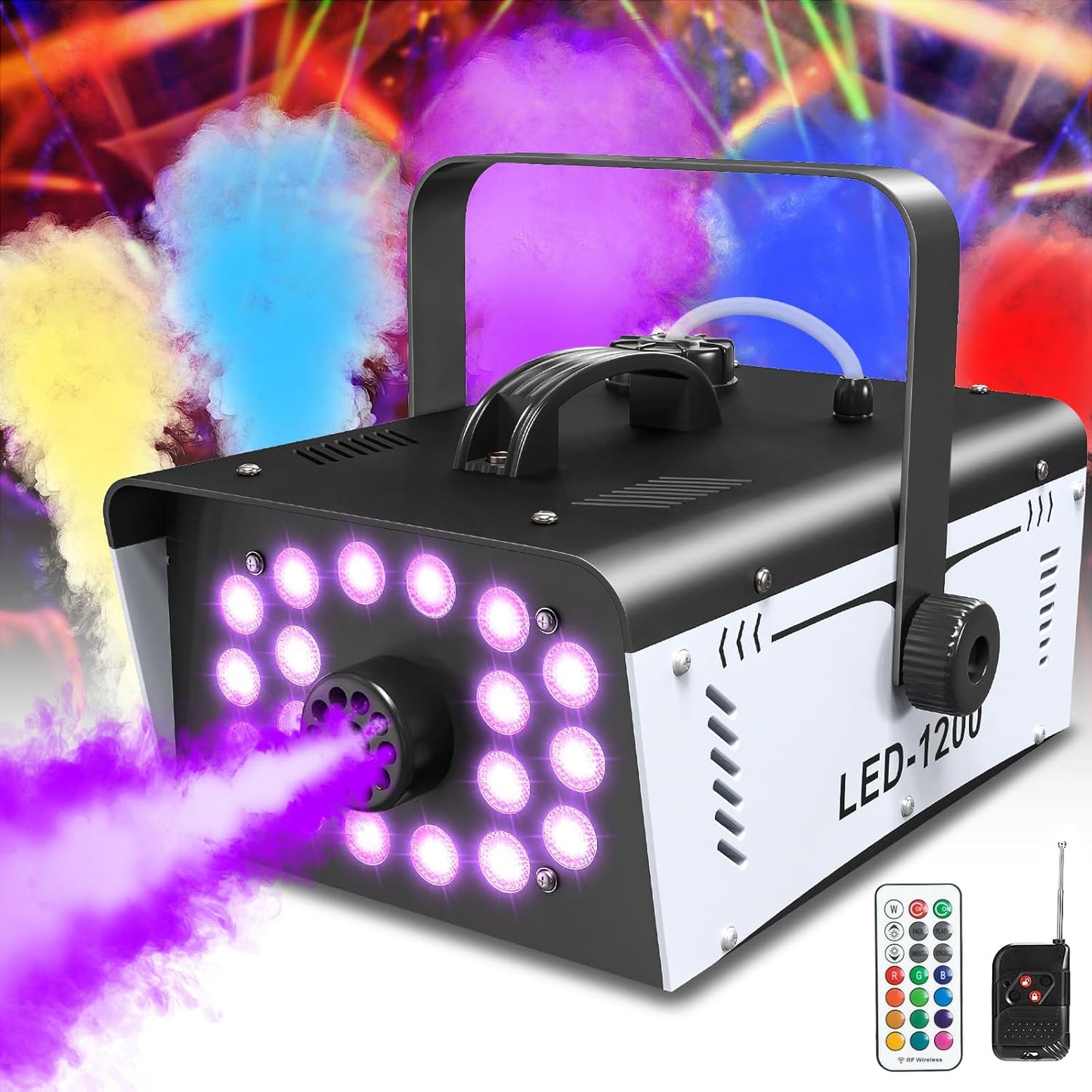1200W Fog Machine with LED Lights for Halloween Parties and Events