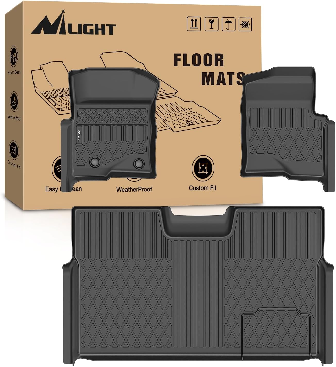 Nilight TPE Floor Mats for Ford F150 SuperCrew 2010-2014