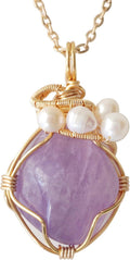 Women's Birthstone & Pearl Statement Crystal Necklace - Reversible