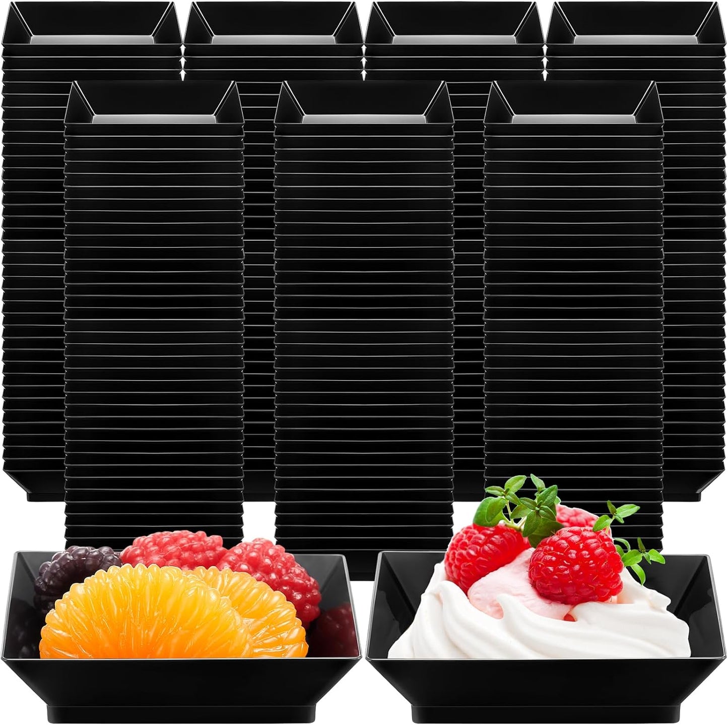 400 Pieces Mini Square Dessert Plates for Appetizers and More
