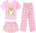 Girls 3-Piece Short Sleeve Pajama Set - Soft Summer PJs