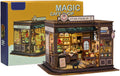 Coffee Shop Miniature House Kit with LED Light - Cozy DIY Book Nook