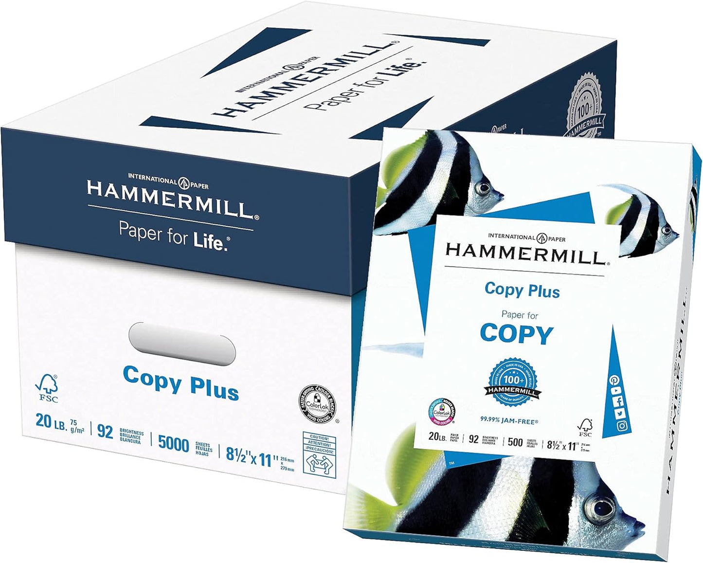 Hammermill 20lb Copy Paper - 5,000 Sheets, 92 Brightness