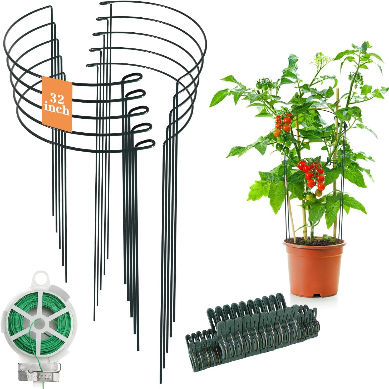 32 Inch Plant Support Stakes for Strong Garden Growth and Stability