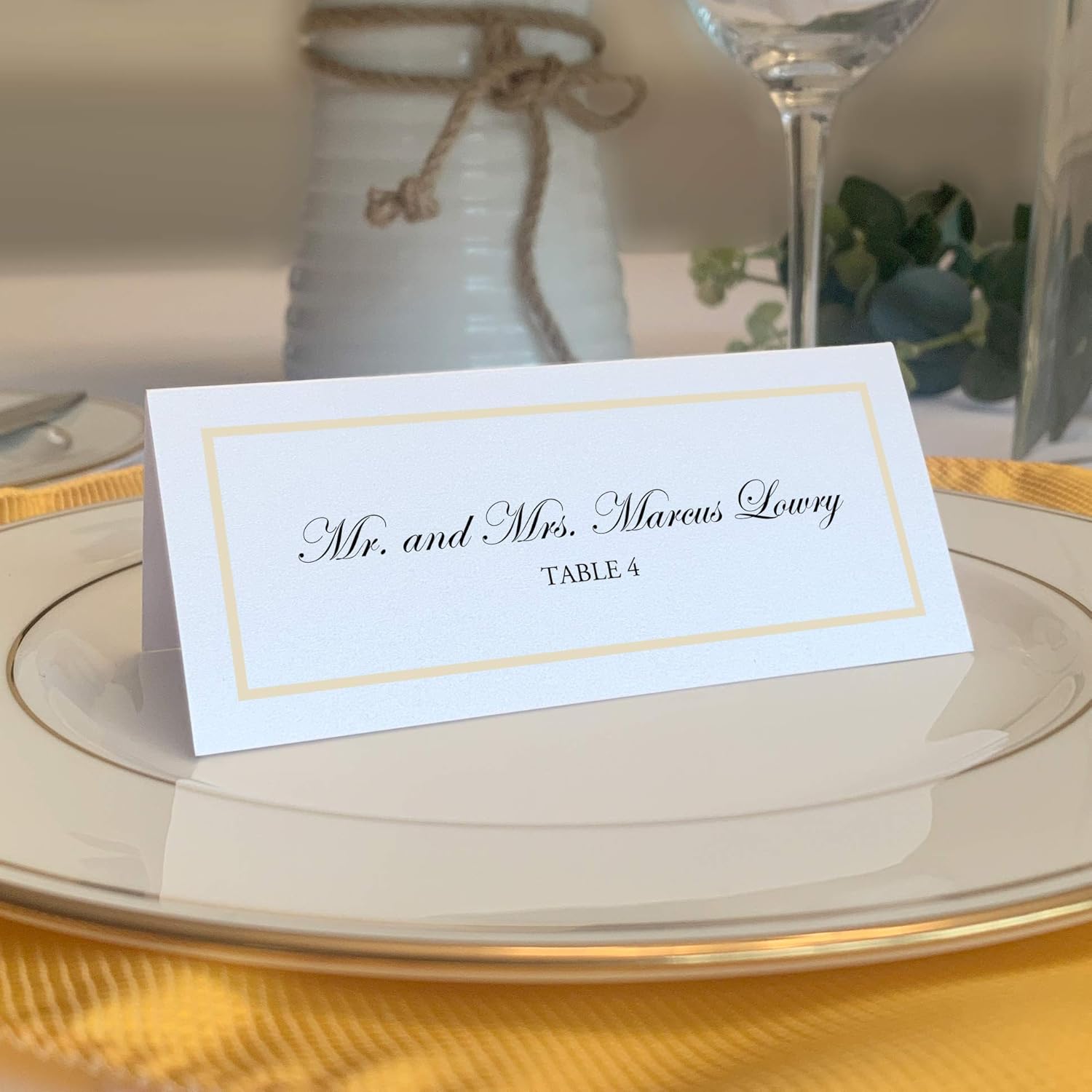 Single Line Border Place Cards Set of 150 for Events