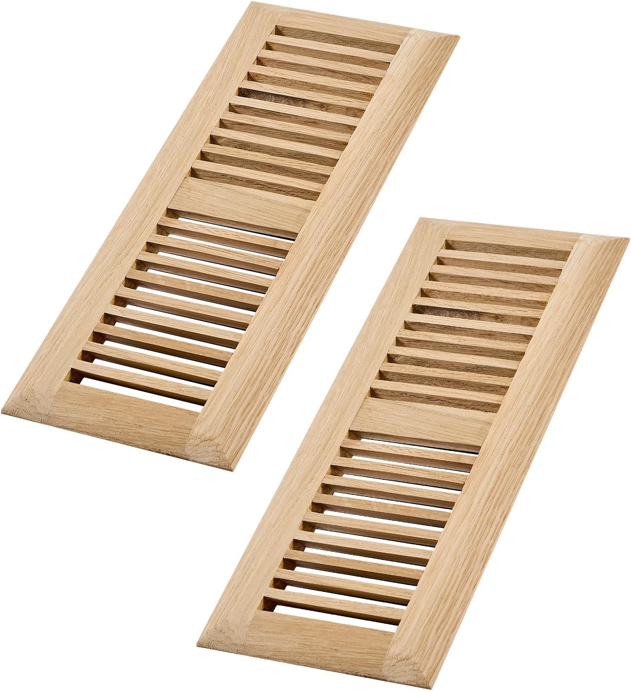 2 Pcs Pack Hardwood White Oak Floor Register with Damper