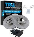 TRQ Front Brake Pad & Rotor Kit Semi-Metallic Compatible with Mazda