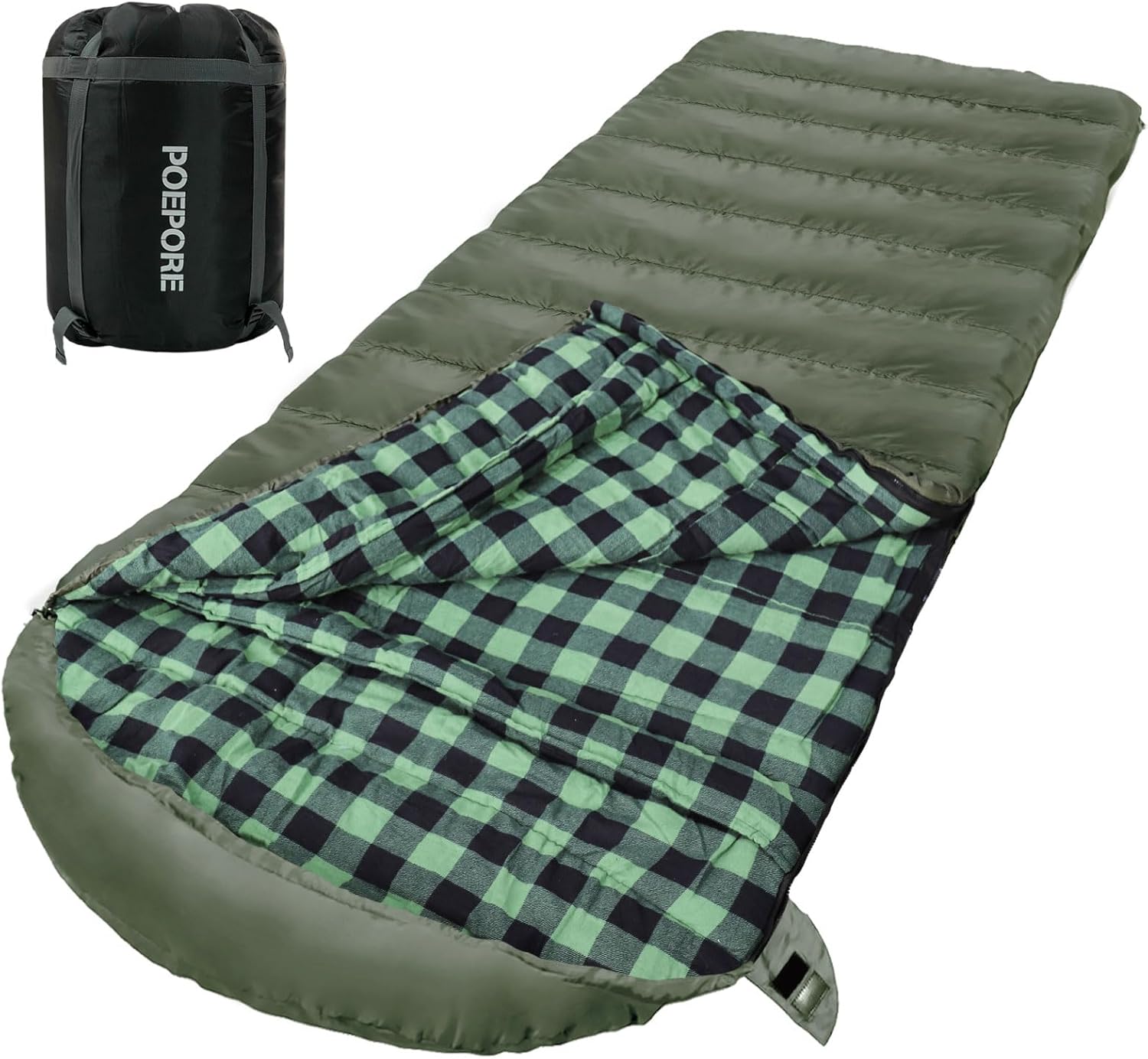 0 Degree Sleeping Bag XXL Flannel for Cold Weather Comfort