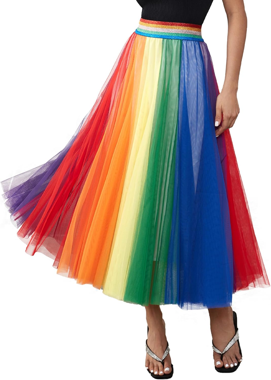 Elegant Tulle Skirt for Women - High Waist Pleated Design