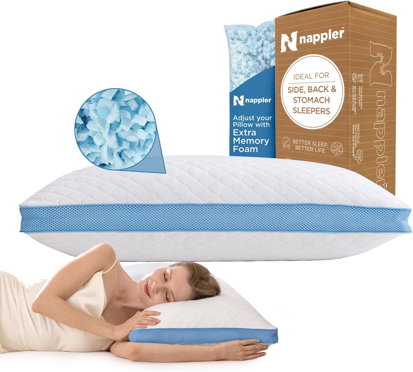 Side and Back Sleeper Pillow for Neck and Shoulder Pain Relief