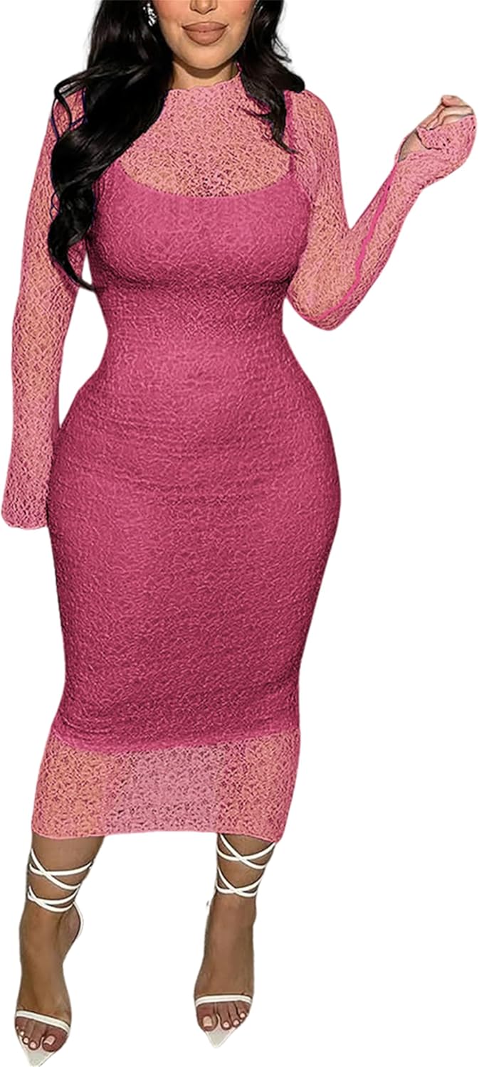 Elegant Bodycon Midi Dress for Women - Perfect for Parties