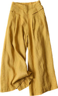 Linen Culottes Wide Leg Cropped Pants - Breezy Summer Palazzo
