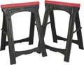 Ironton Plastic Foldable Sawhorses, 1 Pair - Lightweight 700-lb