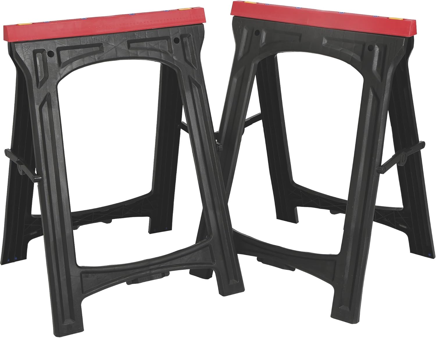 Ironton Plastic Foldable Sawhorses with 700-Lb Capacity