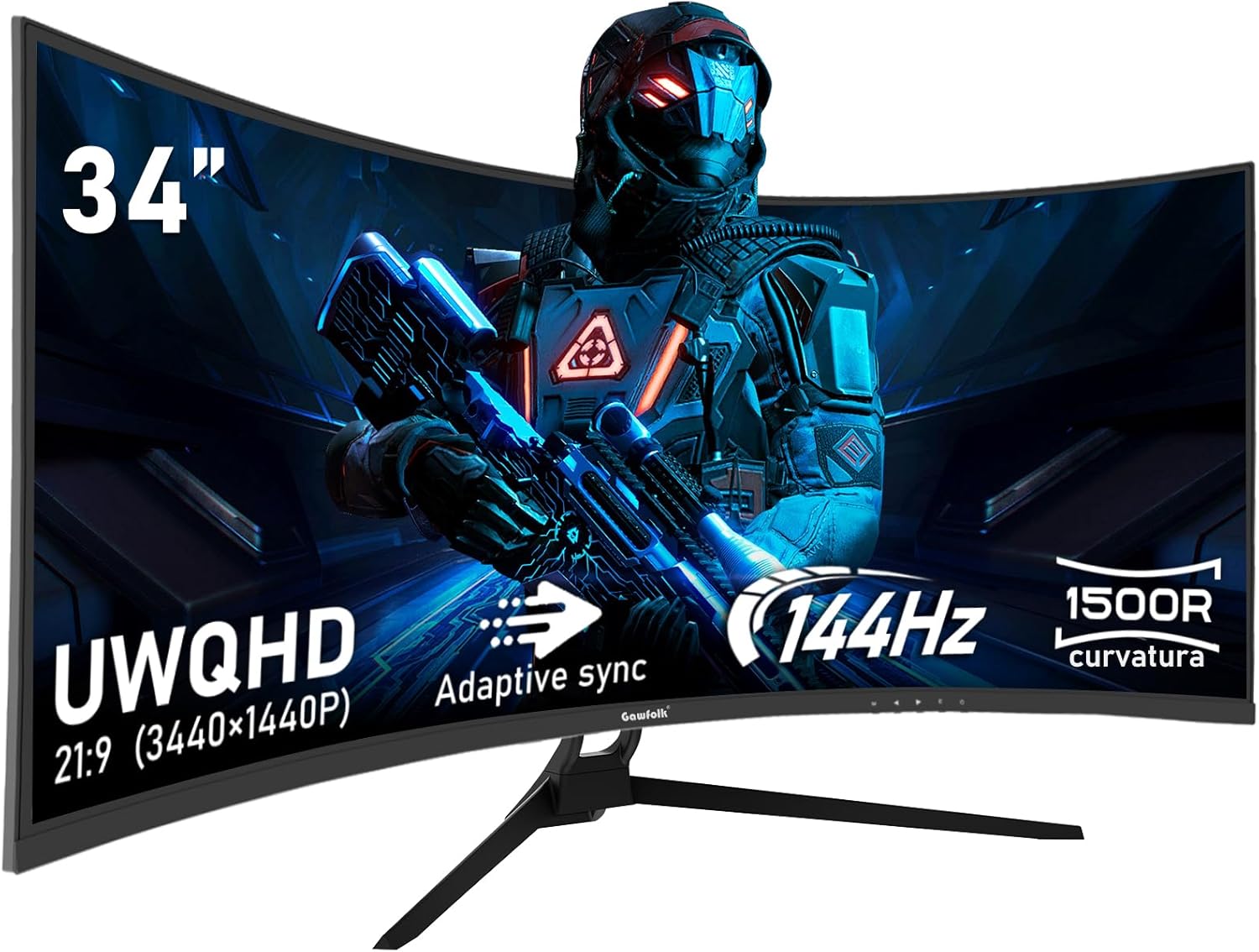 Gawfolk 34 Ultrawide Curved Gaming Monitor - 144Hz Refresh Rate