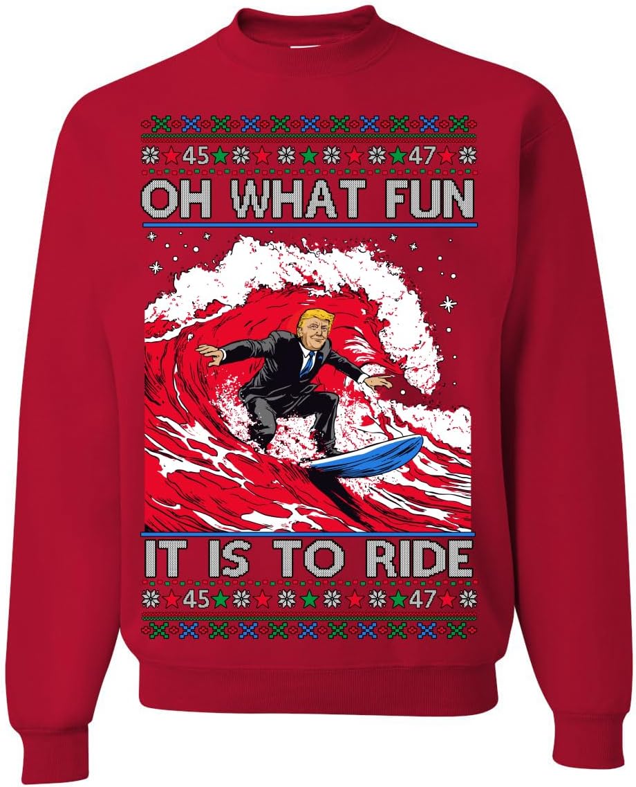 Red Wave Trump Christmas Crewneck Sweatshirt
