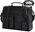 RAINSMORE Vintage Leather Laptop Messenger Bag for Men 17 in