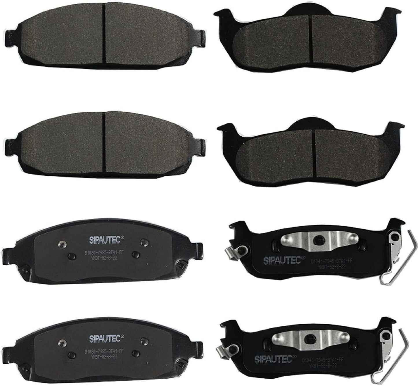 SIPAUTEC Front Rear Ceramic Brake Pads for Commander Grand Cherokee