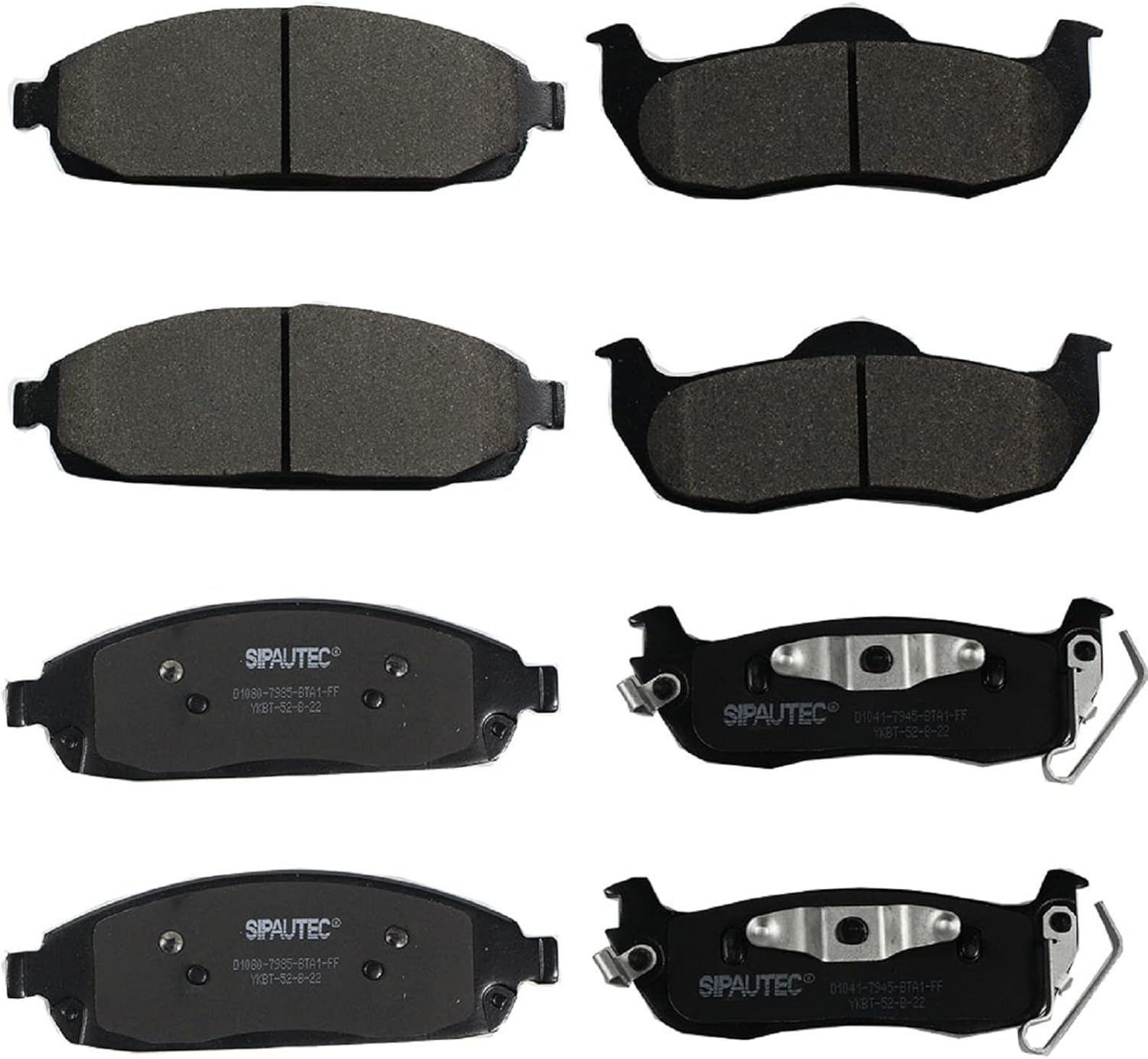 SIPAUTEC Front Rear Ceramic Brake Pads for Commander Grand Cherokee