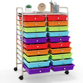 20-Drawer Multicolor Organizer Cart - Rolling Mobile Storage
