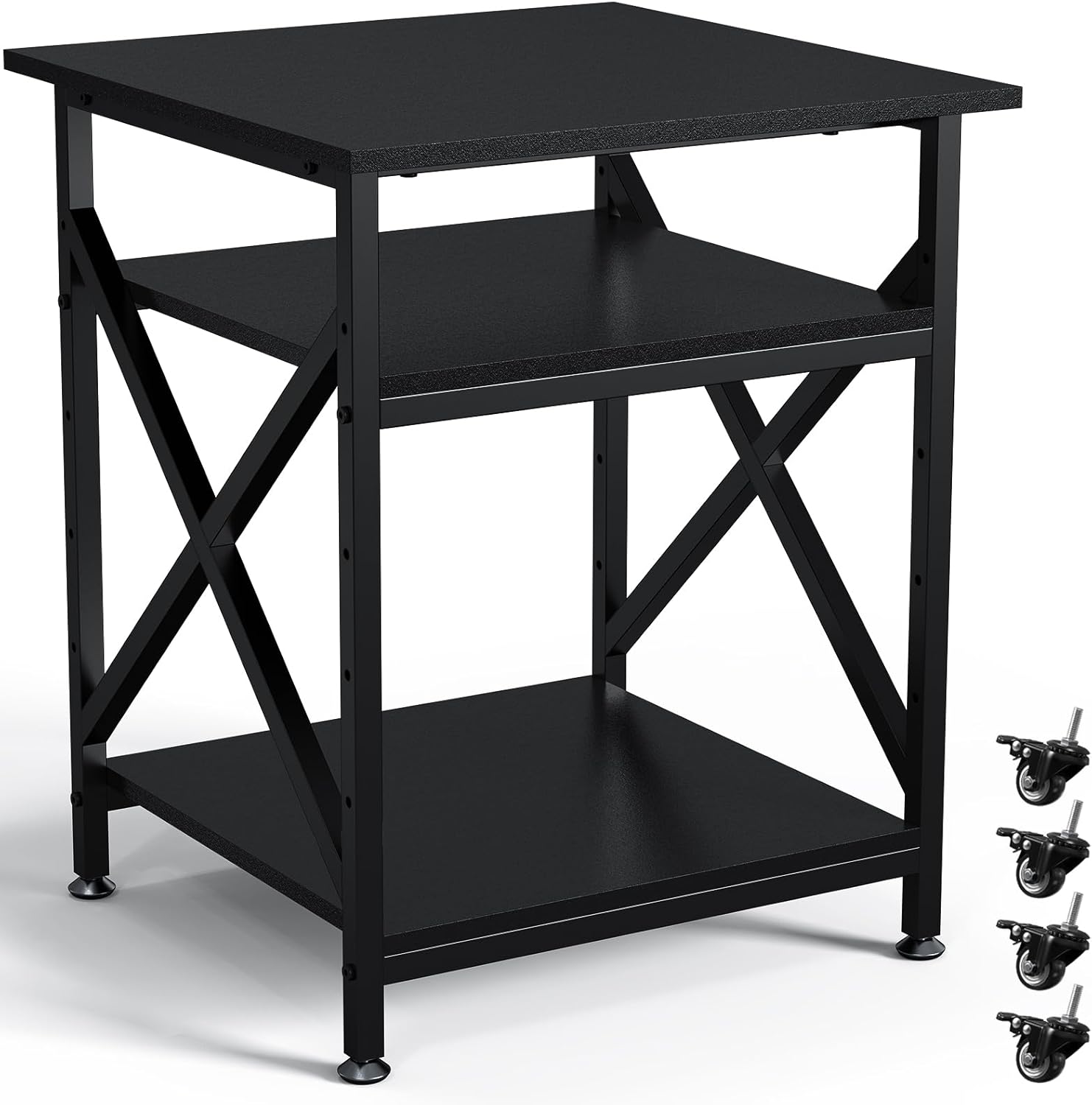 Adjustable 3 Tier Printer Stand on Wheels | Home Office Innovation