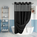 No Hook Slub Textured Shower Curtain with Snap-in PEVA Liner - Hotel