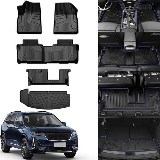 AOMSAZTO Floor Mats for Cadillac XT6 - Heavy Duty All Weather