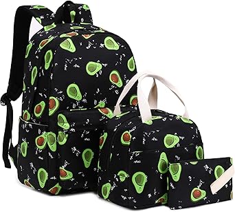 Mimfutu School Backpack Set for Teen Girls - 3-in-1 Bookbag