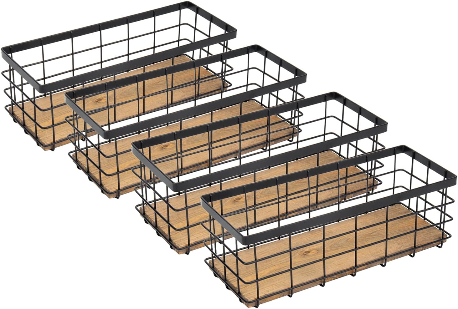 Farmhouse Small Metal Wire Storage Basket Bin for Home Use