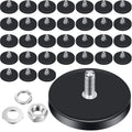 Neodymium Rubber Coated Mounting Stud Magnets 32-Pack - Strong