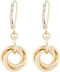 Dainty 14K Yellow Gold-Filled Love Knot Dangle Earrings for Women