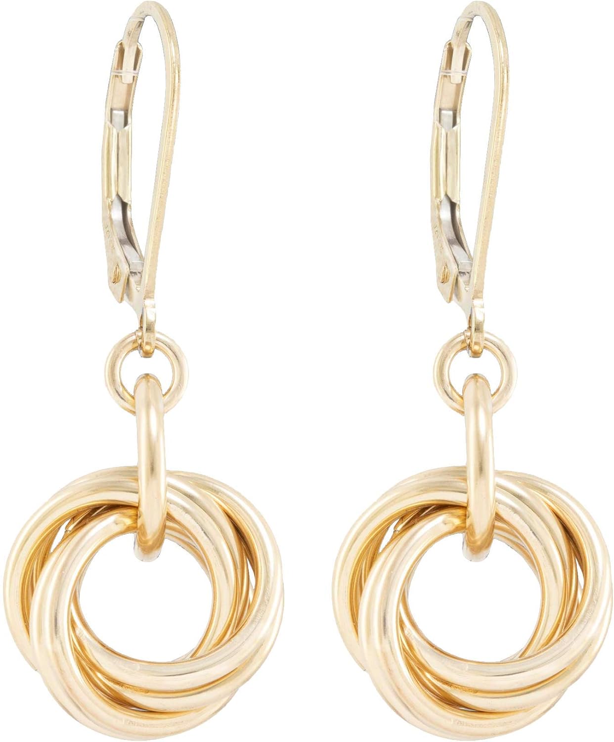 Dainty 14K Yellow Gold-Filled Simple Circle Love Knot Earrings
