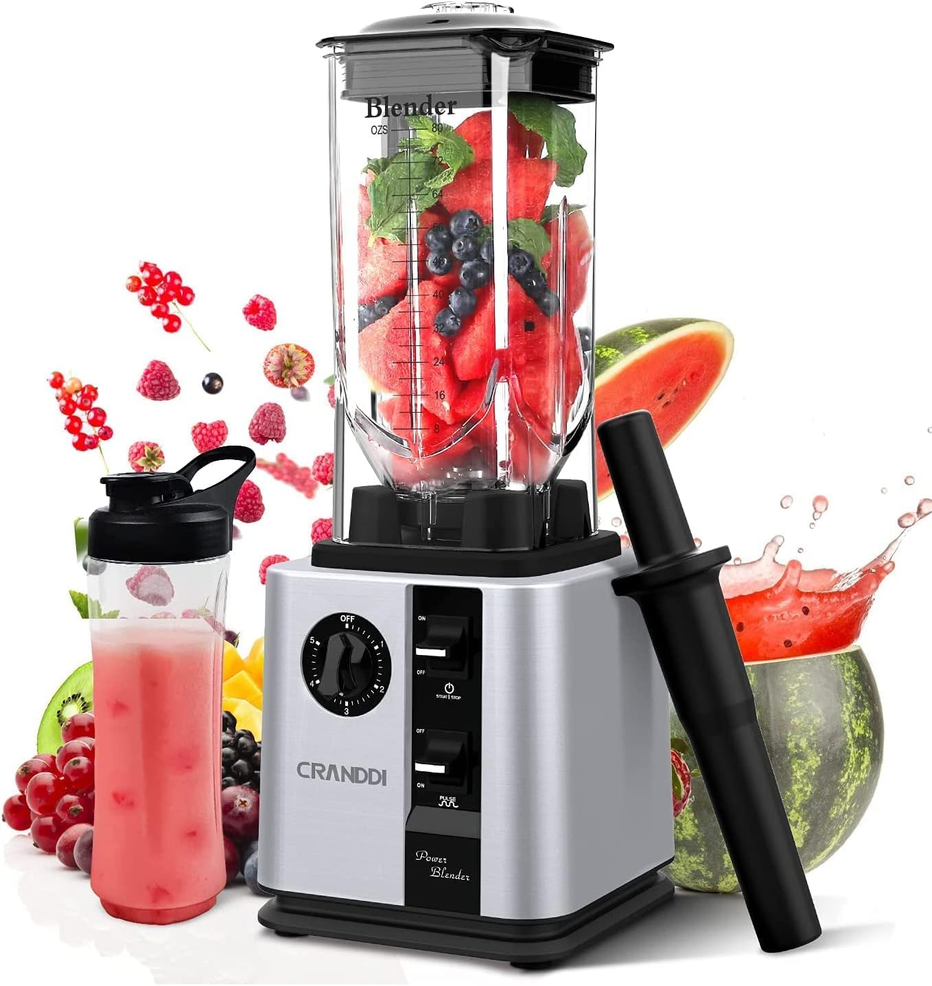High-Speed 1800W Commercial Blender for Smoothies by CRANDDI