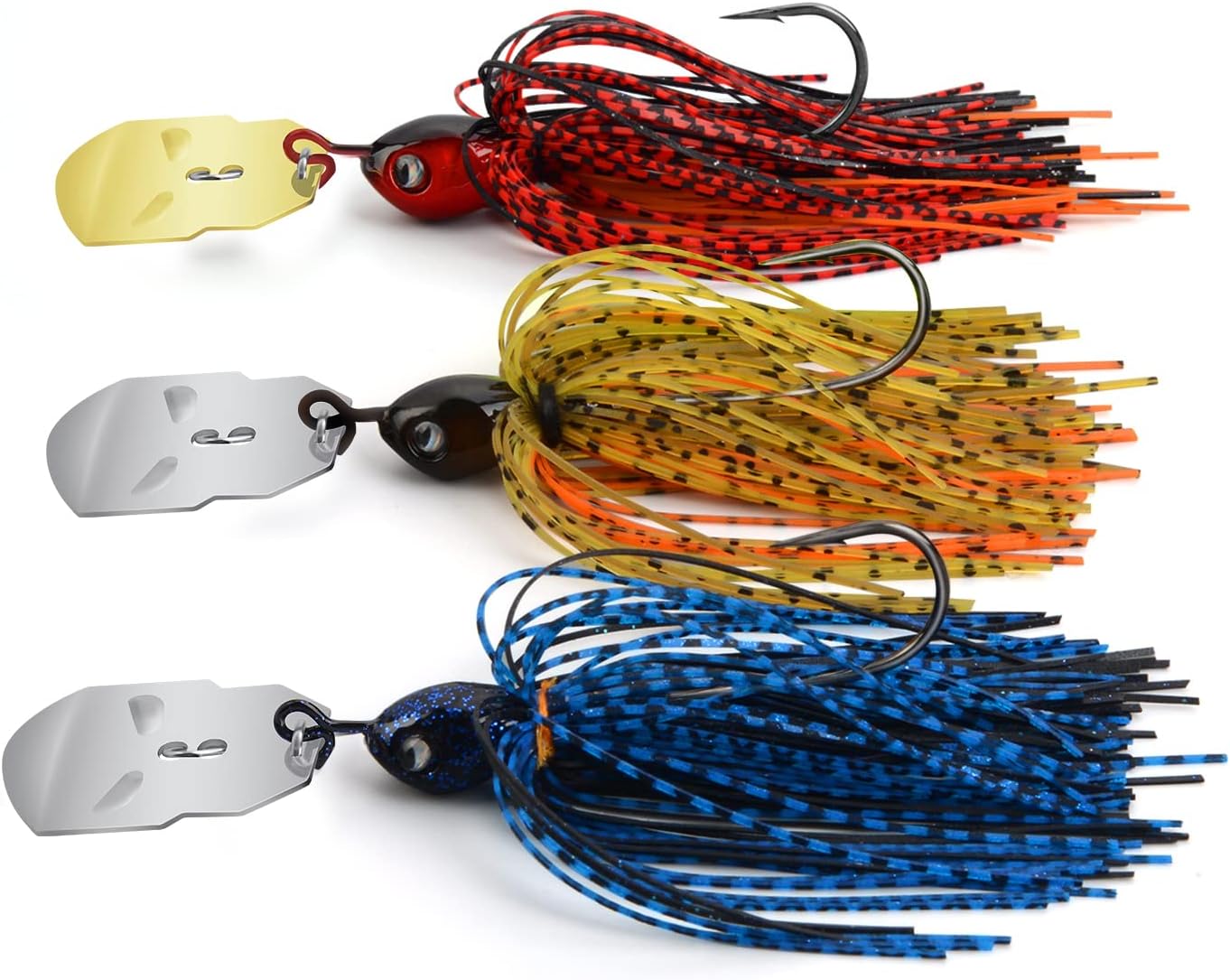 MadBite Bladed Jig Lures: Vibrant Colors, Sharp Hooks, Storage Box