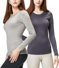 DEVOPS Women's 2 Pack Thermal Long Sleeve Shirts - Warm (Style 9HD6)