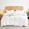 Wake In Cloud Cotton Duvet Cover Set, Full Size - Linen Feel Comfort