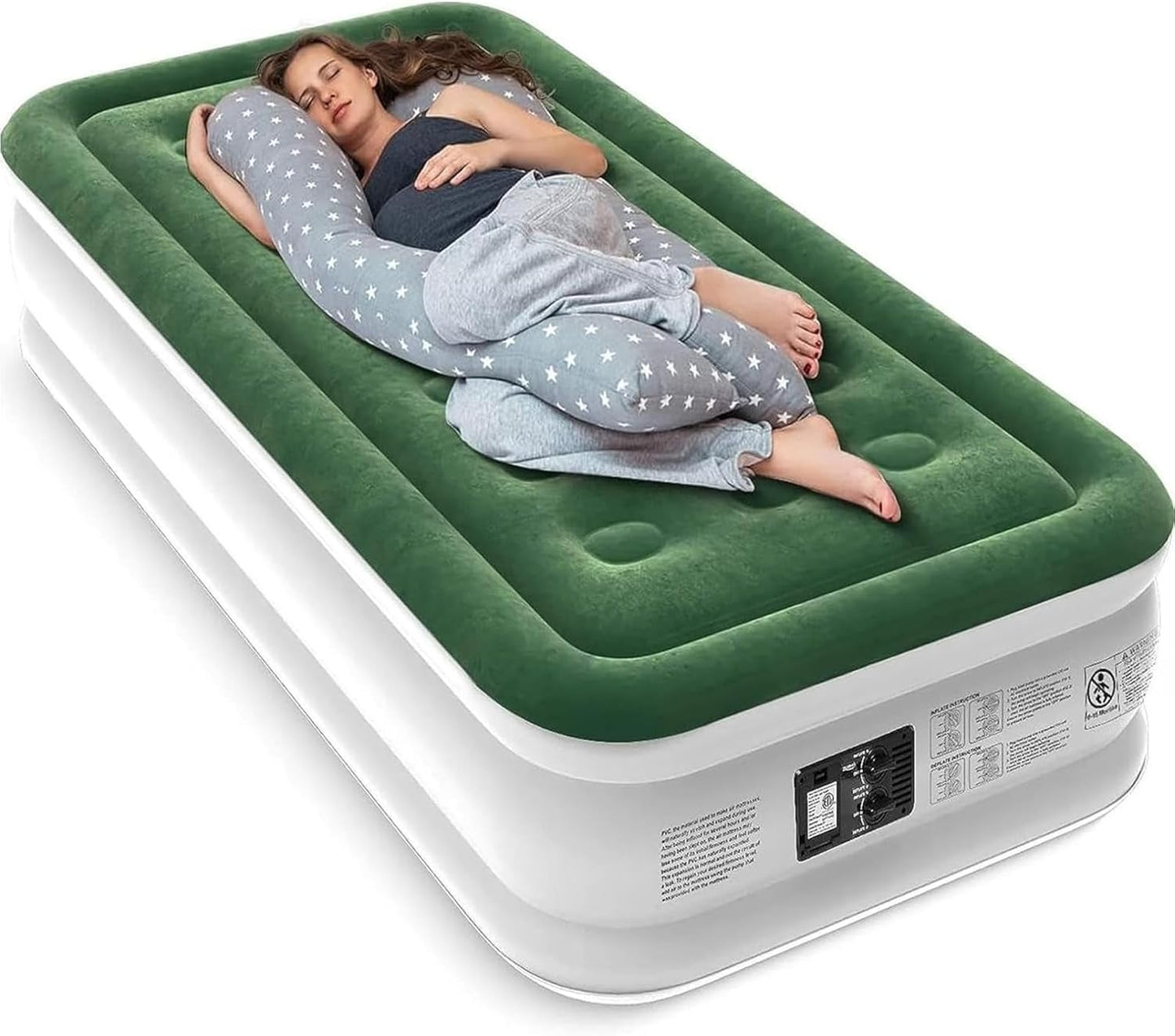 Air Mattress with Built-in Pump for Quick Self Inflatable Use