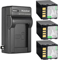 Kastar 4000mAh 3-Pack Battery with AC Wall Charger - Camcorder Power